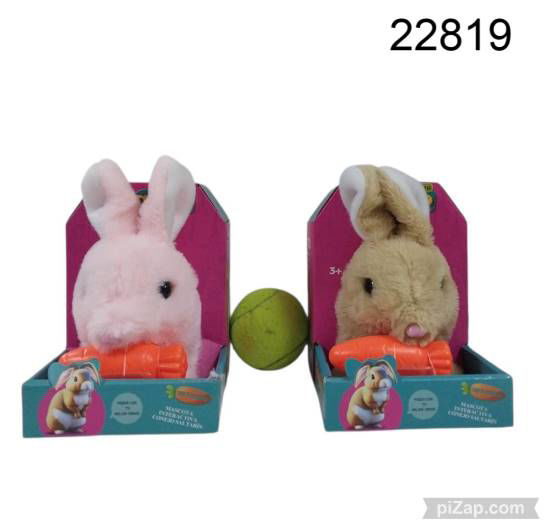 Imagen de MASCOTA CONEJO ROSA/BLANCO/BEIGE A PILAS 11.25